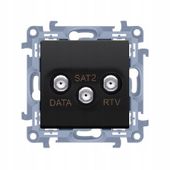GNIAZDO ANTENOWE RTV-DATA-SAT SIMON 10 CZARNE