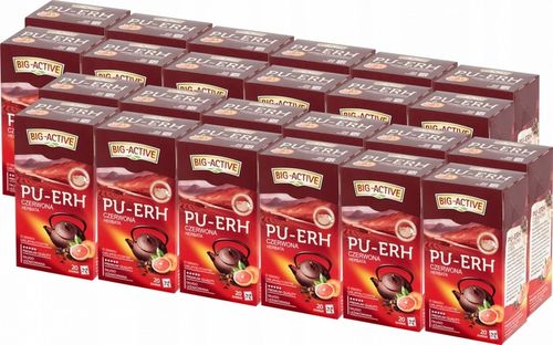 BIG ACTIVE HERBATA CZERWONA PU-ERH GREJPFRUT 20szt x48 na Arena.pl