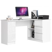 Biurko narożne, biurowe, prawe, SOREN Plus, 155x85x77, biel | TYLETEGOTU