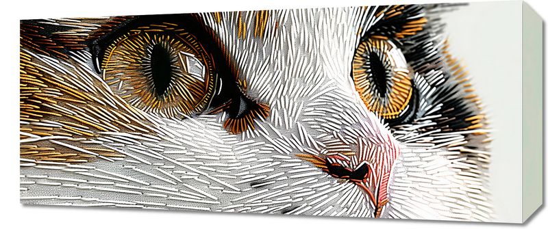 Obraz 70x30cm Nitkowany Kot zdjęcie 1