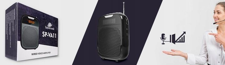Przewodowy Wzmacniacz Głosu Megafon Mikrofon z Radiem USB micro SD SP-VA11 zdjęcie 9