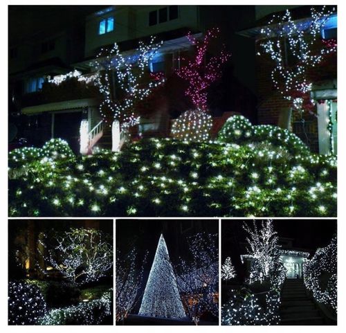 LAMPKI CHOINKOWE 500 LED STAŁE + FLASH ZEWNĘTRZNE BŁYSK IP44 BIAŁE ZIMNE na Arena.pl