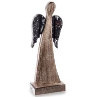 Drewniany Anioł Figurka Anioła Dekoracyjna Ozdobna Figura Stojąca 31 cm