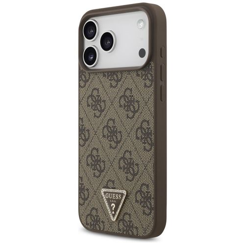 Etui Guess Leather 4G Triangle Strass MagSafe do iPhone 17 Pro Max brązowy na Arena.pl
