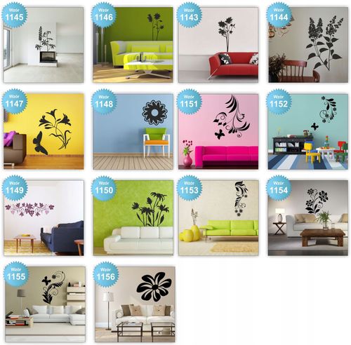 NAKLEJKI ścienne NAKLEJKA kwiaty floral ŚCIANĘ 120 na Arena.pl