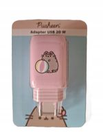 Ładowarka sieciowa adapter PUSHEEN 20 W USB-A USB-C różowa