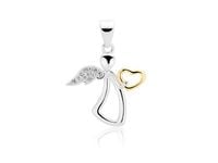 Rodowany srebrny wisior wisiorek anioł aniołek angel cyrkonia białe cyrkonie srebro 925 Z1601CGR