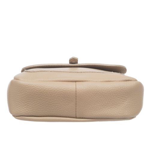 VERA PELLE torebka skórzana listonoszka z klapą i paskiem V645 biała na Arena.pl