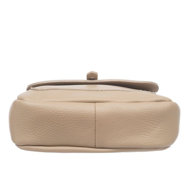 VERA PELLE torebka skórzana listonoszka z klapą i paskiem V645 biała zdjęcie 7