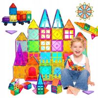 100 X KLOCKI MAGNETYCZNE DUŻE 3D MAGNETIC TILES KONSTRUKCYJNE ZESTAW DZIECI