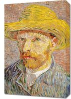 Obraz 40x60cm Self-Portrait with a Straw Hat, Van Gogh Vintage