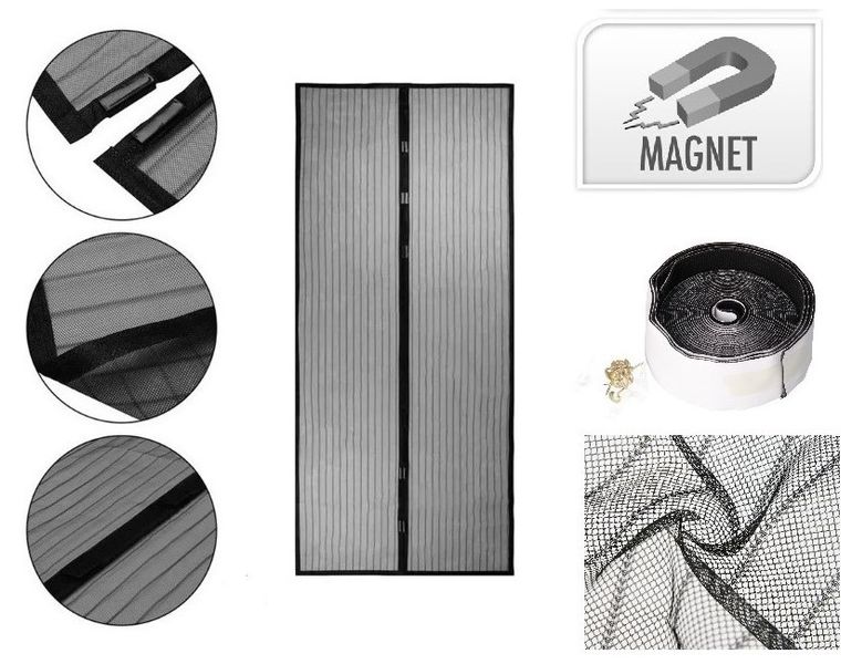 MOSKITIERA SIATKA MAGNETYCZNA NA DRZWI OKNO 210x100 zdjęcie 1