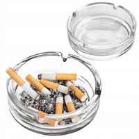 POPIELNICZKA SZKLANA 11CM OKRĄGŁA PRZEZROCZYSTA POPIELNICA KLASYCZNA