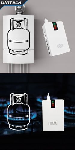 CZUJNIK GAZU ZIEMNEGO LPG METANU GAZÓW PALNYCH PPM ALARM ŚWIETLNY na Arena.pl