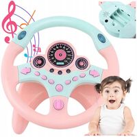 Kierownica Zabawka Interaktywna dla Dzieci Różowa Dźwięki Światła Symulator