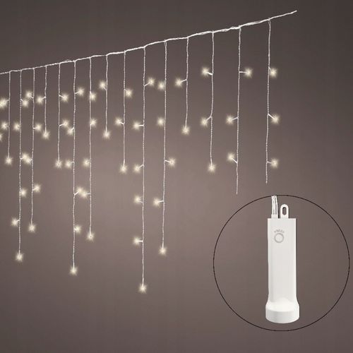 Lampki SOPLE Kurtyna 192 LED zewnętrzne na budynek okno rynne BATERIE 7m na Arena.pl