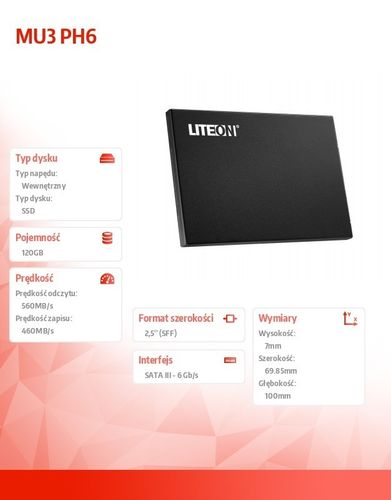 LiteOn MU3 3D NAND 2.5'' Box PH6-CE120 na Arena.pl