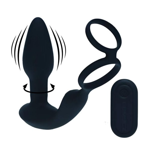 Dual Vibrating Remote Rotating Beads Silicone Prostate Stimulator zdjęcie 1
