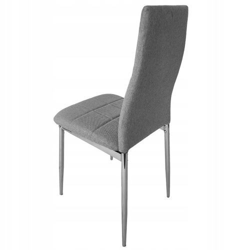 Zestaw 4 krzeseł tapicerowane pikowane do jadalni i salonu 4 sztuki szare na Arena.pl