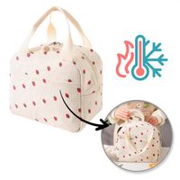 torba termiczna do przenoszenia żywności lunch box truskawki 26x21x18cm