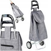 Wózek ZAKUPOWY torba zakupowa szara na kółkach z uchwytem na zakupy