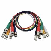 Zestaw 6x Kabli XLR Patchcable 0,9m Kolorowe the sssnake Komplet