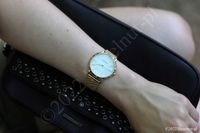 Zegarek damski złoty elegancki bransoletka mesh ładny wygodny na prezent