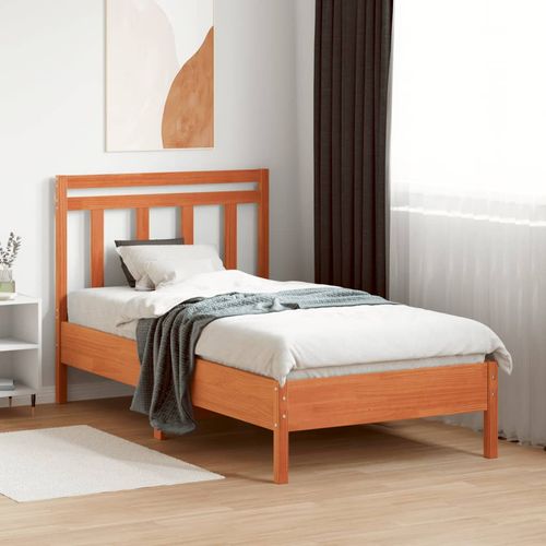 Wezgłowie do łóżka, woskowy brąz, 100 cm, lite drewno sosnowe na Arena.pl