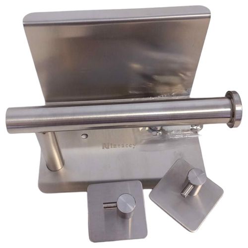 Uchwyt na papier toaletowy z 2 haczykami srebrny na Arena.pl