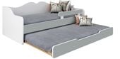 Łóżko podwójne dziecięce BELLA2 160x70 wysuwane biało-szare
