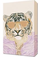 Obraz 30x50cm  Portret Zwierząt | Tygrys w Okularach | Pop Art