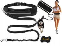 PAS TREKKINGOWY BIODROWY SASZETKA DO BIEGANIA Z PSEM SMYCZ Z AMORTYZATOREM