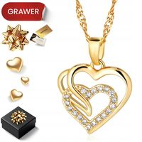 ZŁOTY NASZYJNIK DAMSKI SERCE Z CYRKONIAMI ŁAŃCUSZEK ZAWIESZKA 585 z