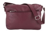 Torebka ze skóry naturalnej - listonoszka Bordowa