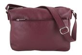 Torebka ze skóry naturalnej - listonoszka Bordowa