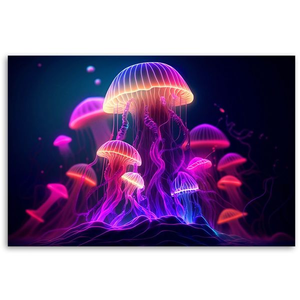 Emaga Obraz na płótnie, Neonowa abstrakcja - 90x60 zdjęcie 3