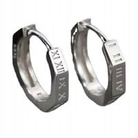 Rzymskie kolczyki męskie w stylu vintage, S925 srebrne