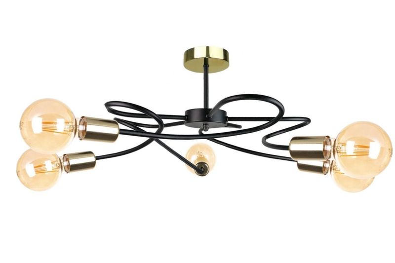 Lampa sufitowa 5xE27 FIORE BLACK/GOLD zdjęcie 1