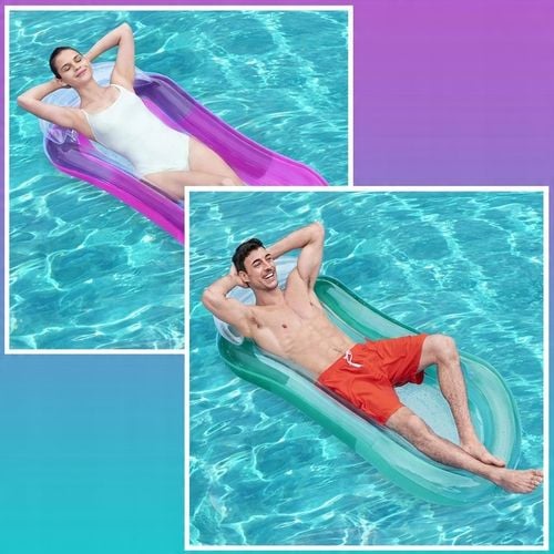 MATERAC DMUCHANY Z SIATKĄ DO PŁYWANIA LEŻAK PLAŻOWY HAMAK WODNY NA BASEN na Arena.pl