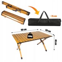 Stół Składany Turystyczny 90 X 60 Cm Stolik Kempingowy Piknik Wyjazd Urlop