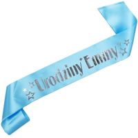 Szarfa Urodziny z dowolnym imieniem - srebrny nadruk