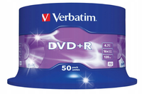 Płyta DVD+R Verbatim 4.7GB 16x 50szt (cake 50) Matt Silver