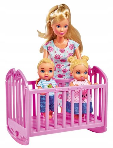 STEFFI DUŻY ZESTAW DZIECIĘCY POKÓJ LALKA BOBASY + WÓZEK ŁÓŻECZKO DLA LALEK na Arena.pl