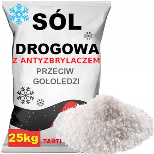 SÓL DROGOWA 25kg Przeciw GOŁOLEDZI na Parkingi Drogi Chodniki Chlorek na Arena.pl