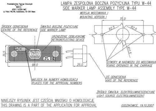 Lampa LED zespolona pozycyjna boczna W44 (217P) na Arena.pl