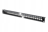 Patch panel pusty DIGITUS 19" 24 port 1U do modułów keystone (RAL 9005)