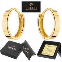 Kolczyki złote 585 szerokie koła 14K KREOL małe gładkie eleganckie PREZENT