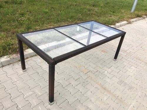 Duży STÓŁ na 8 osób TECHNORATTAN SZKŁO 190cm na Arena.pl