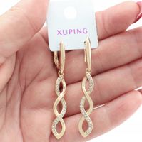 KOLCZYKI POZŁACANE 18 KARATÓW ELEGANCKIE SZKLANE CYRKONIE STAL