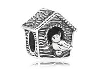 Rodowany srebrny charms do pandora ptaszek ptak bird domek budka dla ptaków srebro 925 QS0798